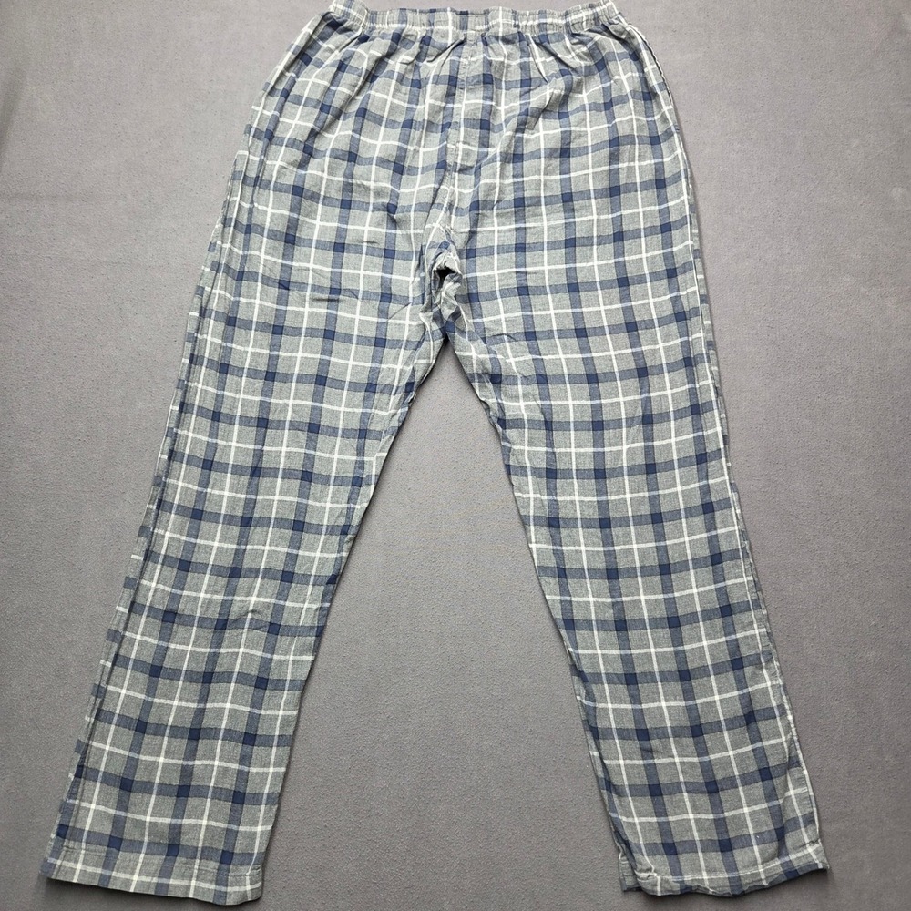 Polo Ralph Lauren Mens XL Grey Blue Plaid Flannel Pajama Sleep Pants Drawstring - Picture 10 of 12
